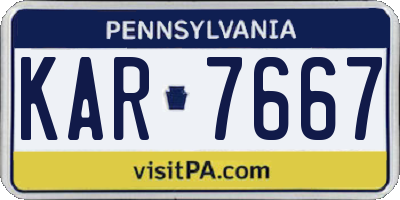 PA license plate KAR7667