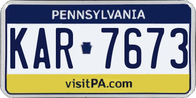 PA license plate KAR7673