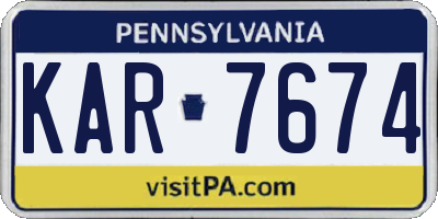 PA license plate KAR7674