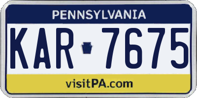 PA license plate KAR7675