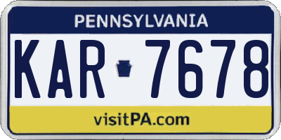 PA license plate KAR7678