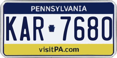 PA license plate KAR7680