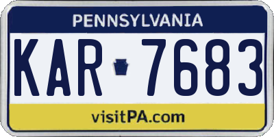 PA license plate KAR7683
