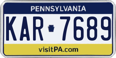 PA license plate KAR7689
