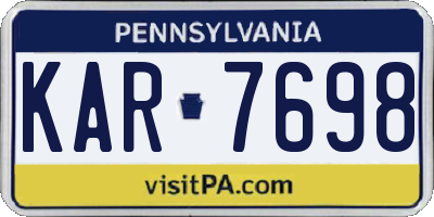 PA license plate KAR7698