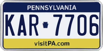 PA license plate KAR7706