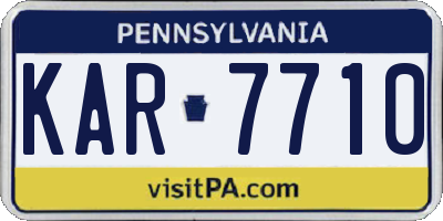 PA license plate KAR7710