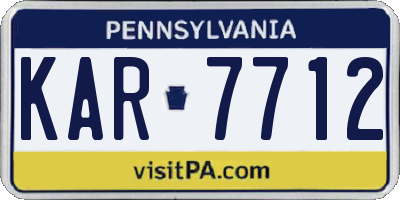 PA license plate KAR7712