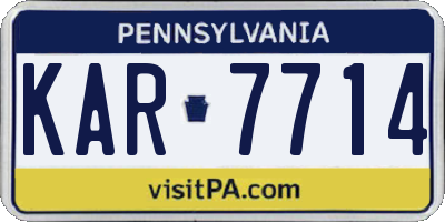 PA license plate KAR7714
