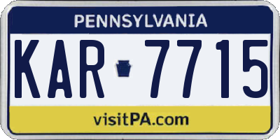 PA license plate KAR7715