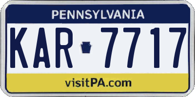 PA license plate KAR7717