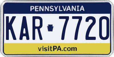 PA license plate KAR7720