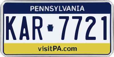 PA license plate KAR7721