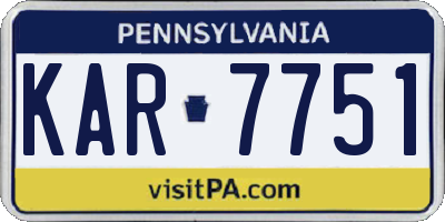 PA license plate KAR7751