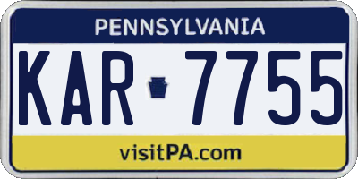 PA license plate KAR7755