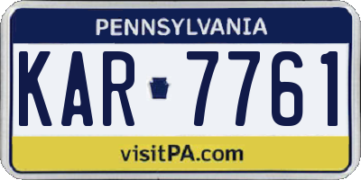 PA license plate KAR7761