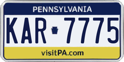 PA license plate KAR7775