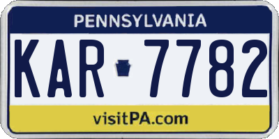 PA license plate KAR7782