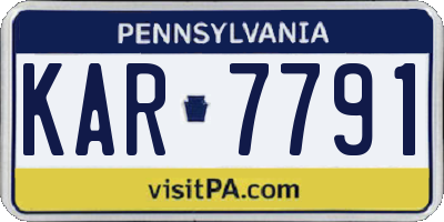 PA license plate KAR7791