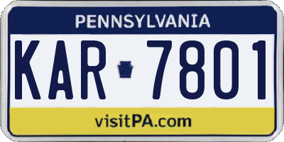 PA license plate KAR7801