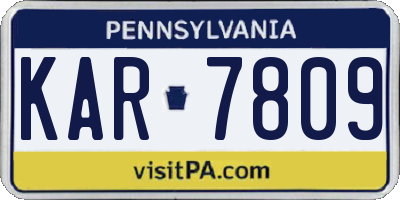 PA license plate KAR7809