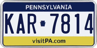 PA license plate KAR7814