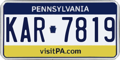 PA license plate KAR7819