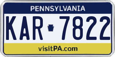 PA license plate KAR7822