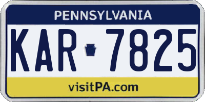 PA license plate KAR7825
