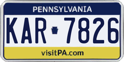 PA license plate KAR7826