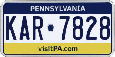 PA license plate KAR7828