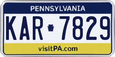 PA license plate KAR7829