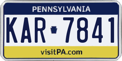 PA license plate KAR7841