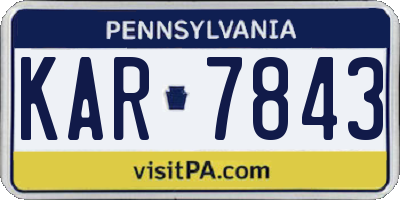PA license plate KAR7843
