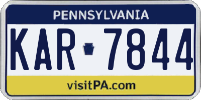 PA license plate KAR7844