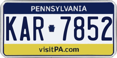 PA license plate KAR7852