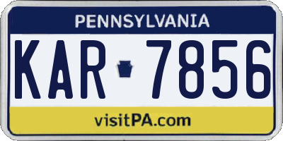 PA license plate KAR7856