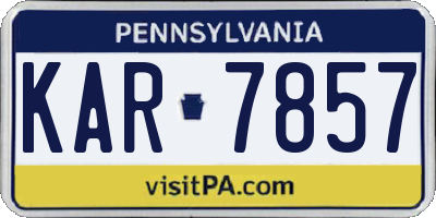 PA license plate KAR7857