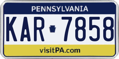 PA license plate KAR7858