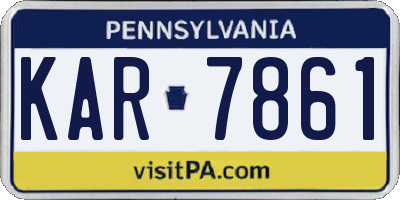 PA license plate KAR7861