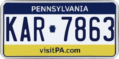 PA license plate KAR7863