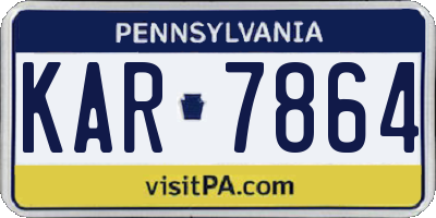 PA license plate KAR7864