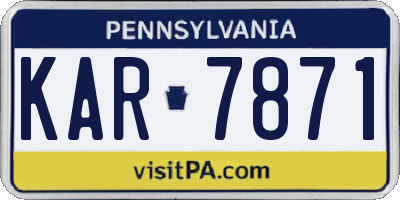 PA license plate KAR7871