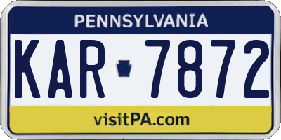PA license plate KAR7872