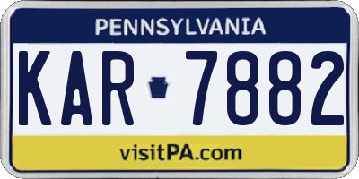 PA license plate KAR7882