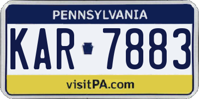 PA license plate KAR7883
