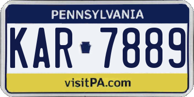 PA license plate KAR7889
