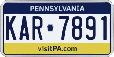PA license plate KAR7891