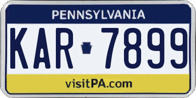 PA license plate KAR7899