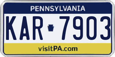 PA license plate KAR7903